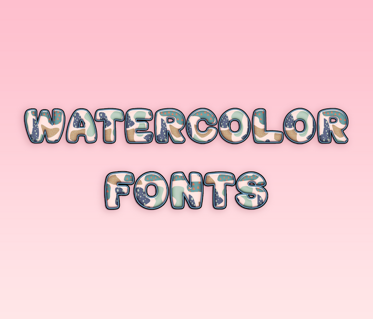 Watercolor Pattern Fonts: Artistic, Fluid, and Painted Pattern Typeface Collection - Alina's Fonts