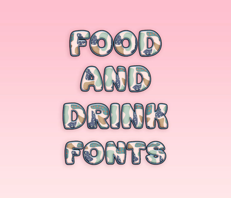 Food and Drink Pattern Fonts: Culinary, Beverage, and Thematic Pattern Typeface Collection - Alina's Fonts