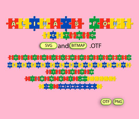 Autism Puzzle Font Textured - Alina's Fonts