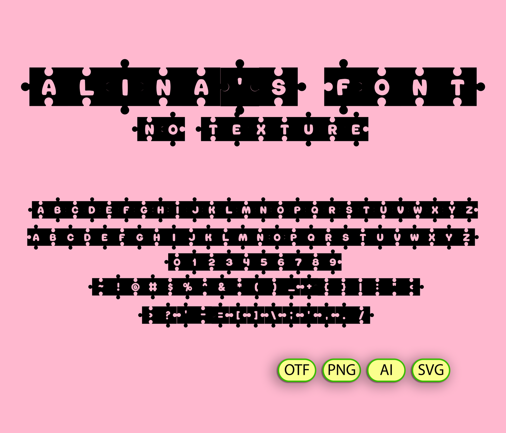Autism Puzzle Font Textured - Alina's Fonts