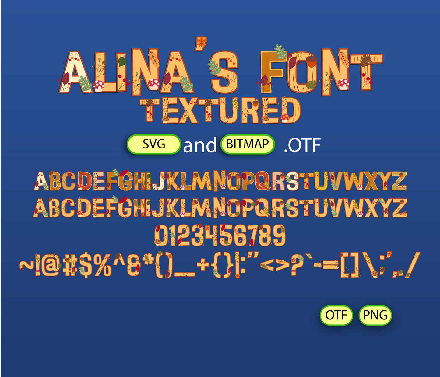 Autumn Harvest Font Textured