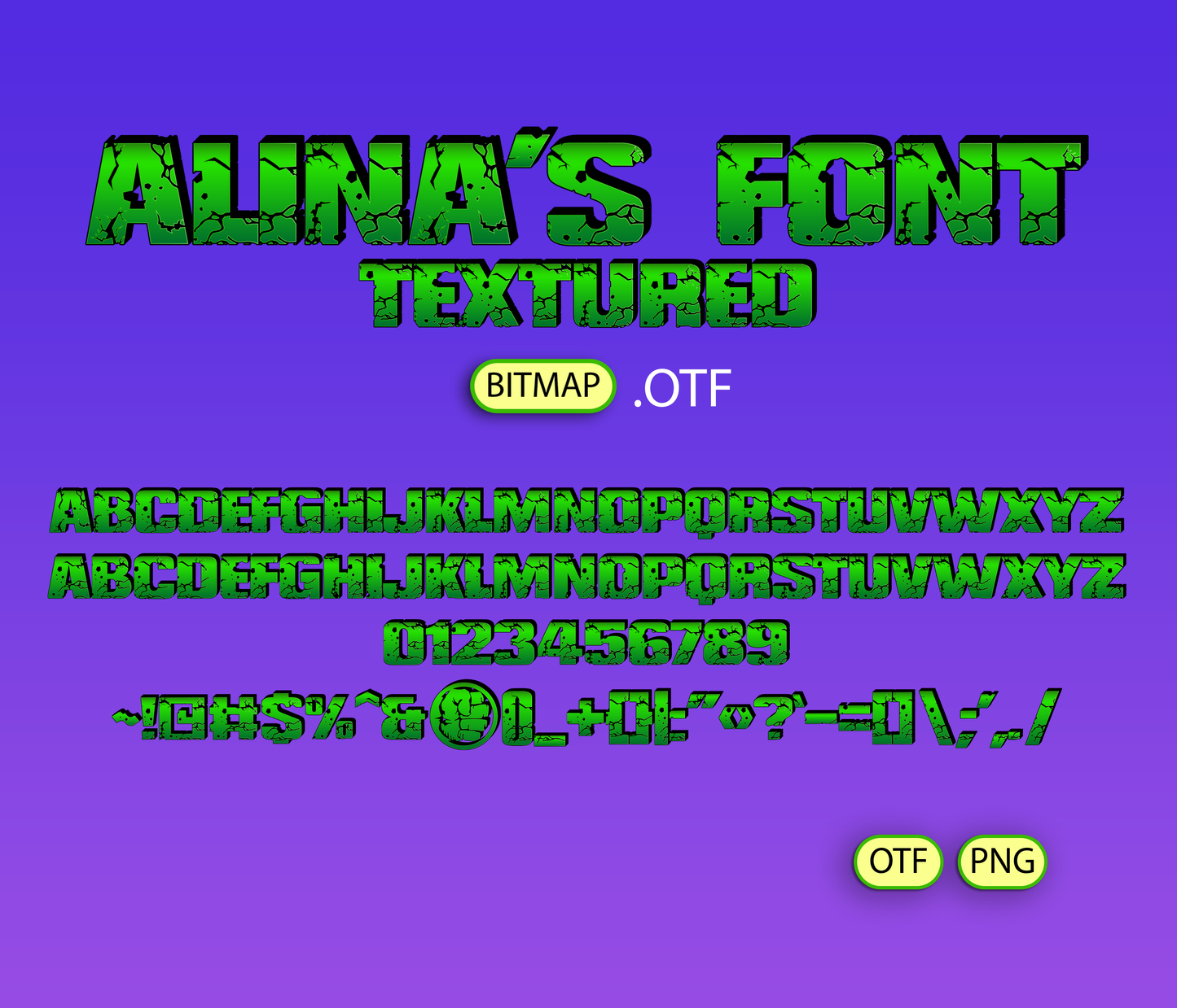 Gamma Giant Font Textured - Alina's Fonts