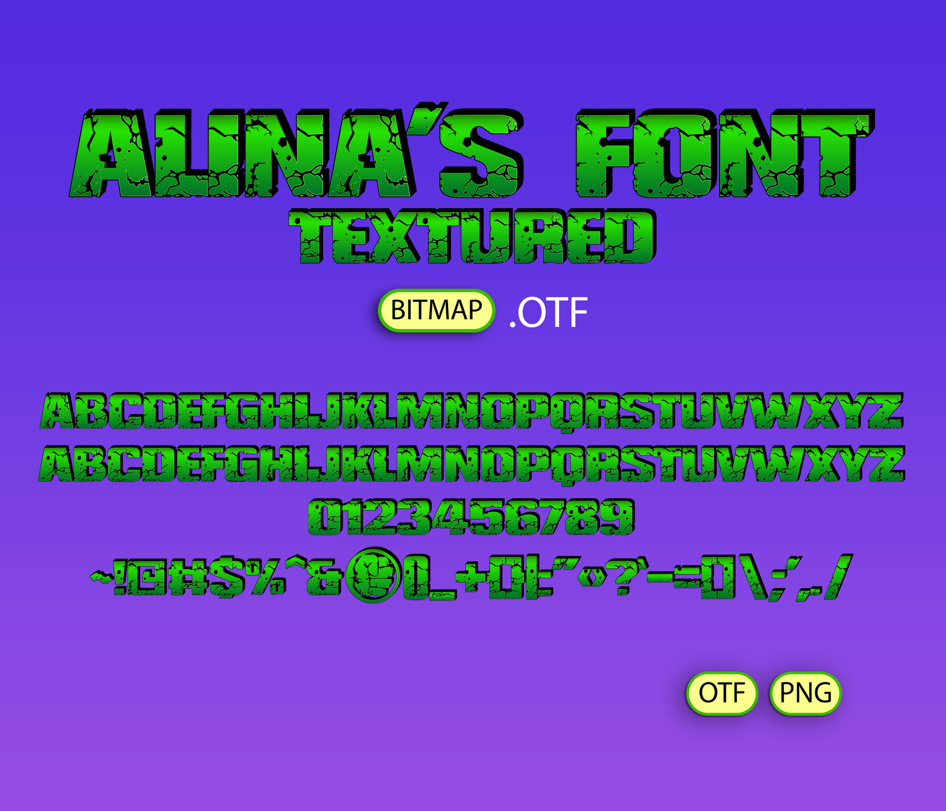 Gamma Giant Font Textured - Alina's Fonts