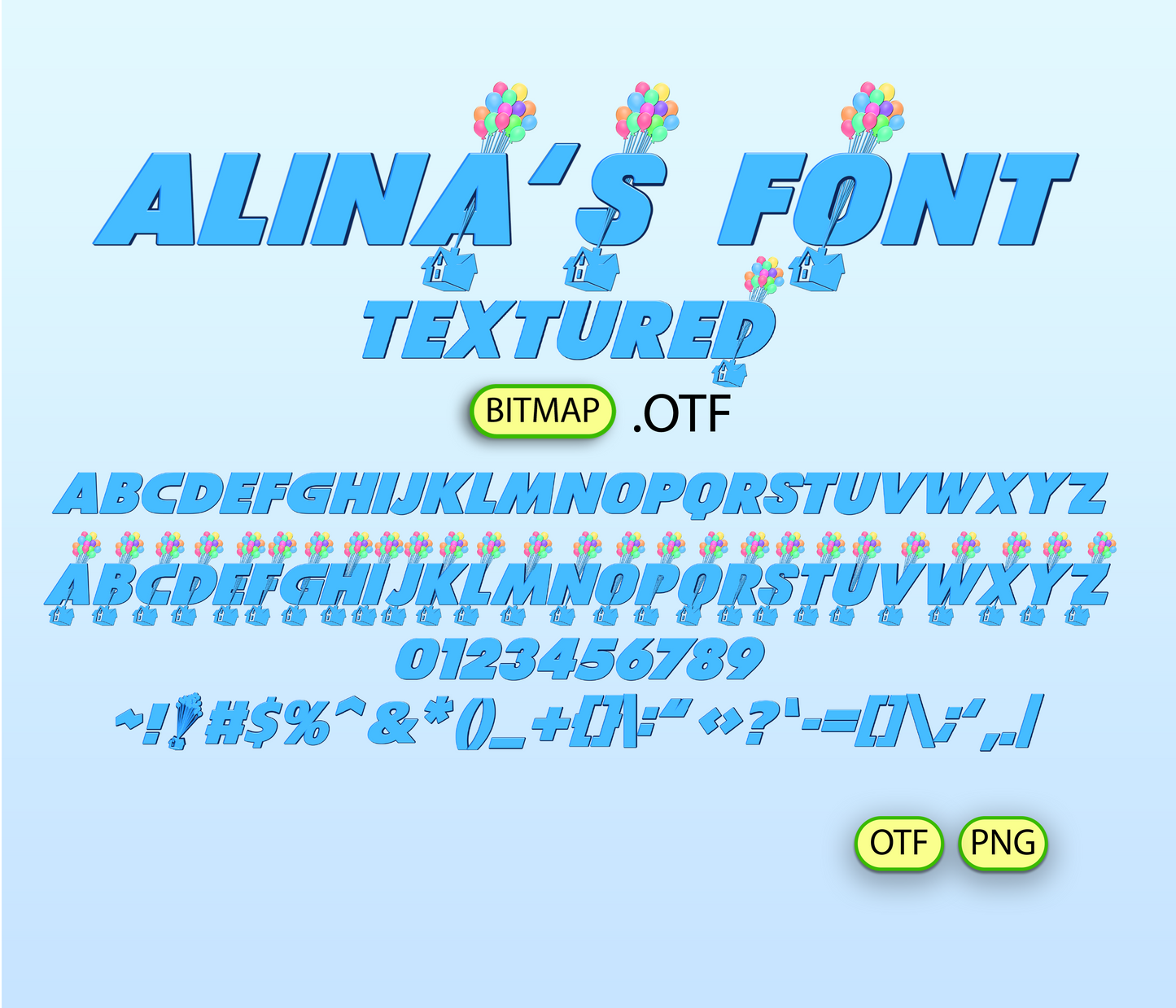 Sky Adventure Font Textured