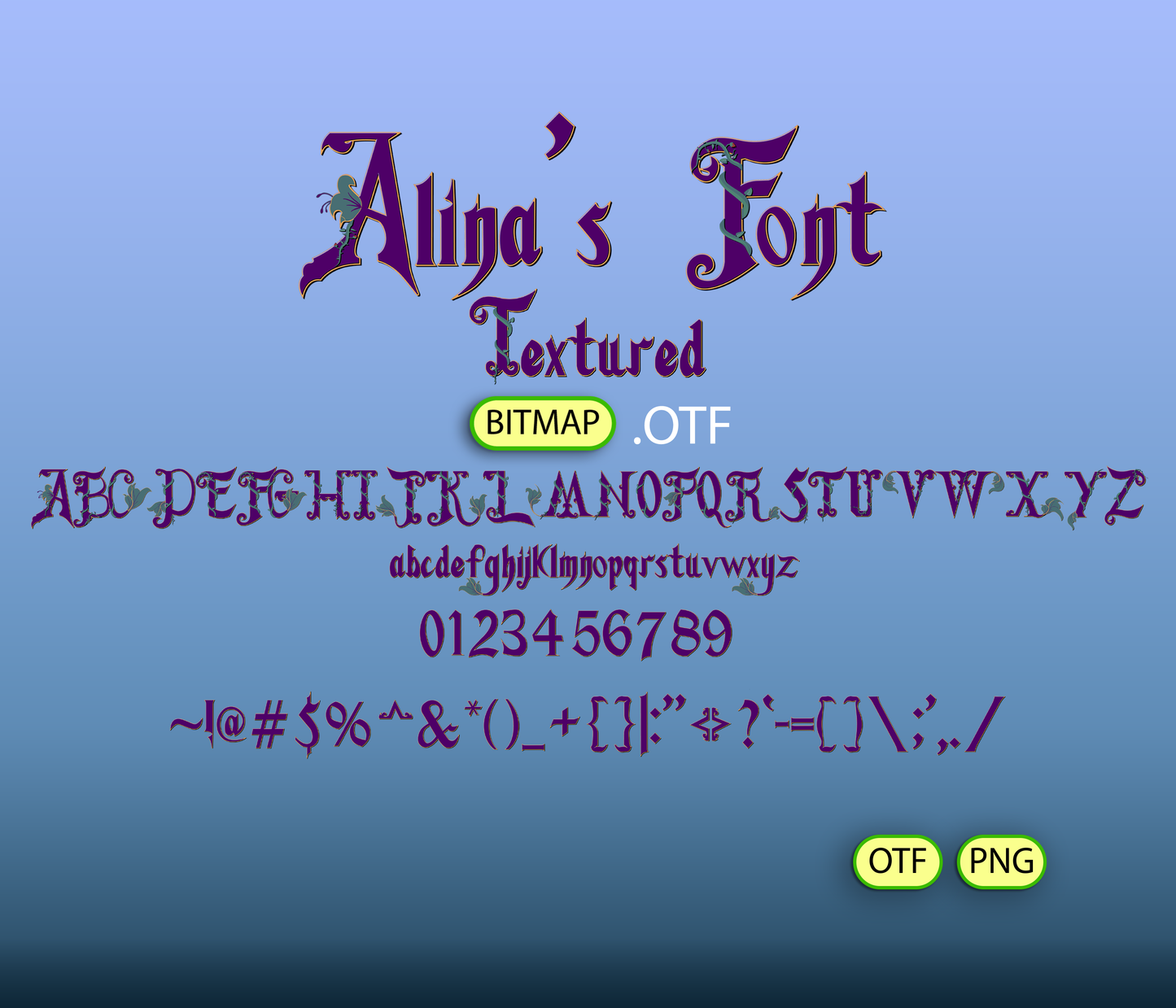 Gothic Family Font Textured - Alina's Fonts