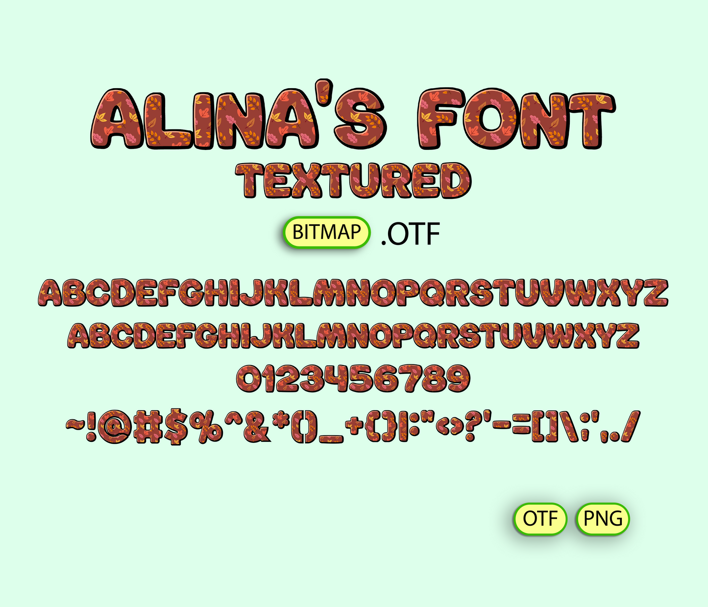 Autumn Harvest Pattern Font - Alina's Fonts
