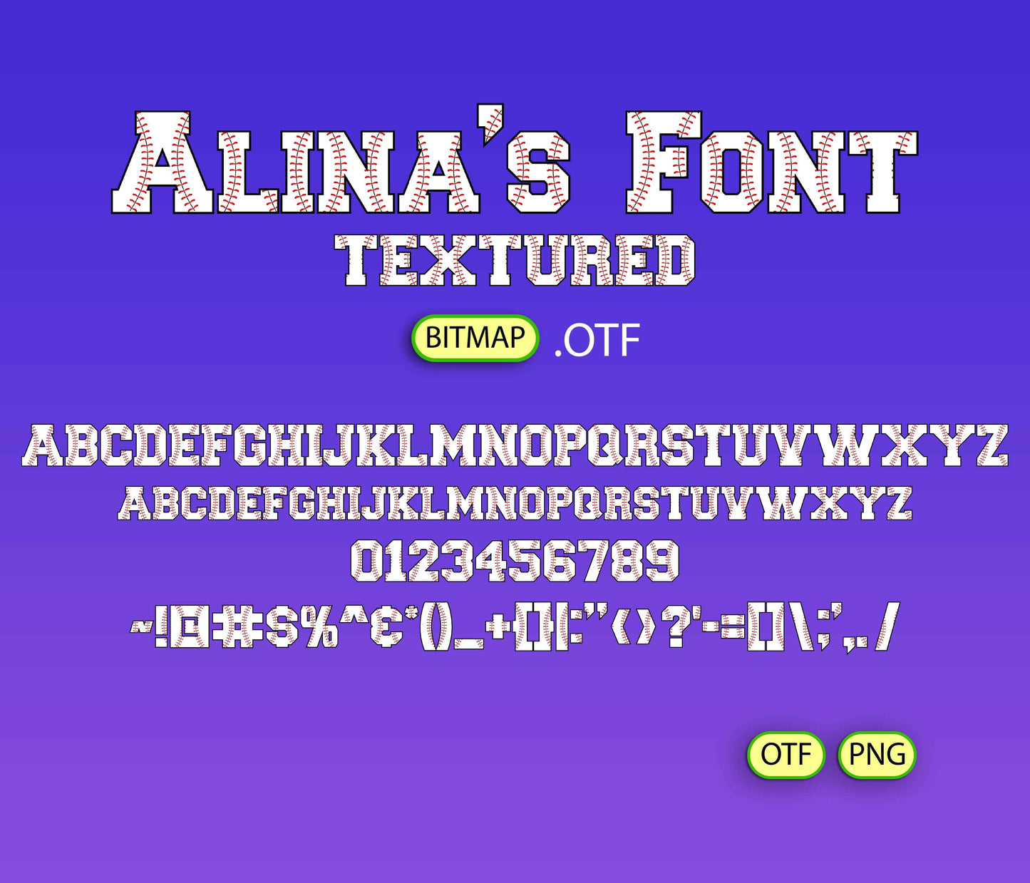 Baseball Font Textured - Alina's Fonts