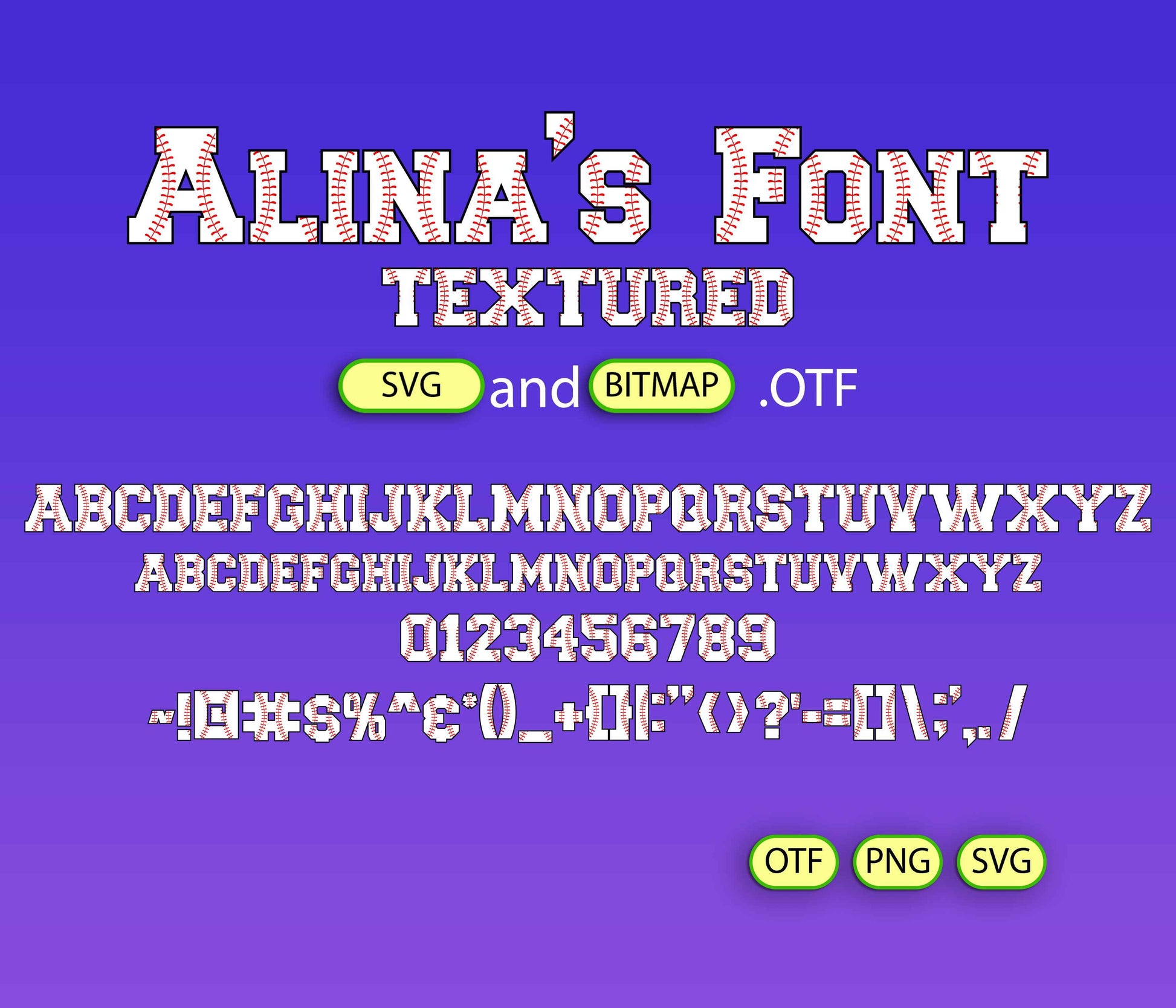Baseball Classic Font Textured - Alina's Fonts