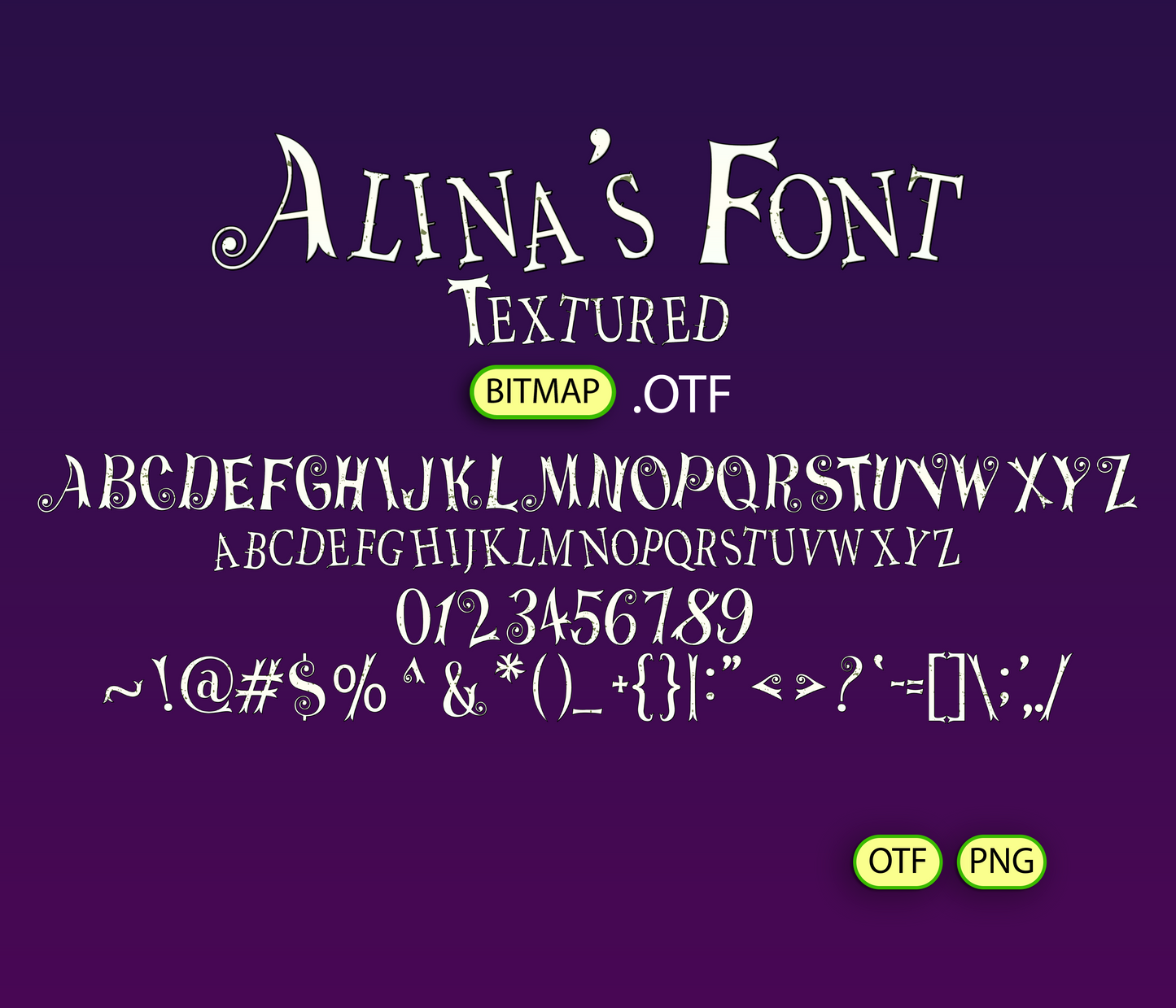 Otherworldly Whimsy Font Textured - Alina's Fonts
