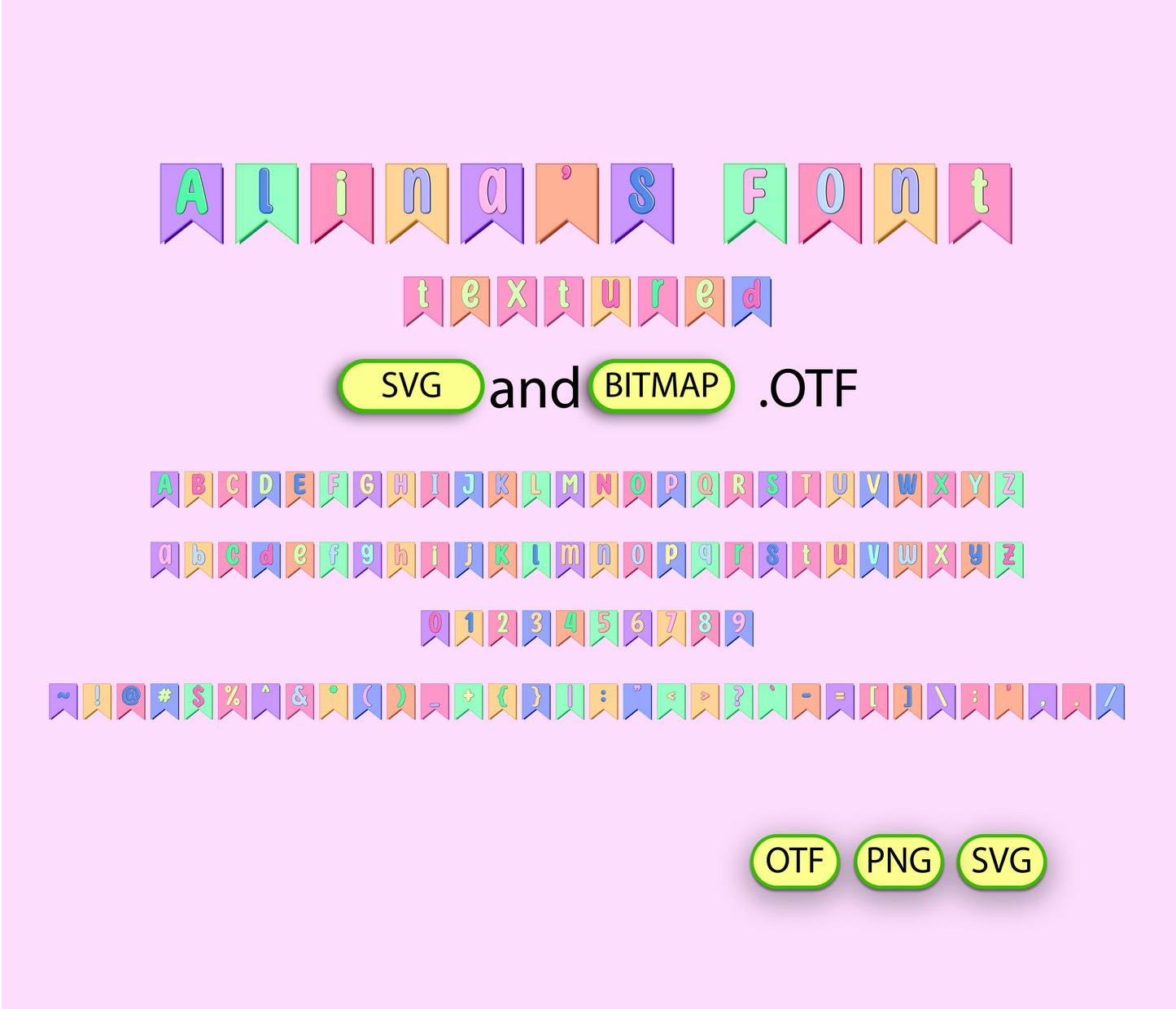 Birthday Celebration Banner Font Textured