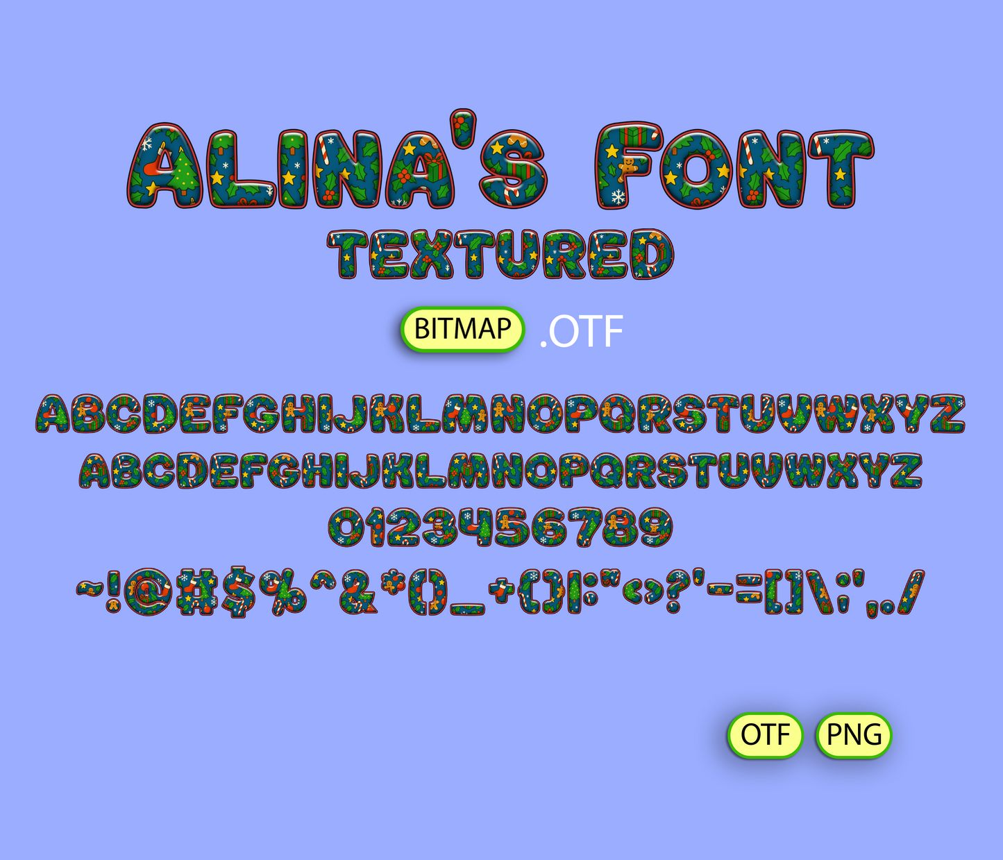 FREE Festive Christmas Pattern Font