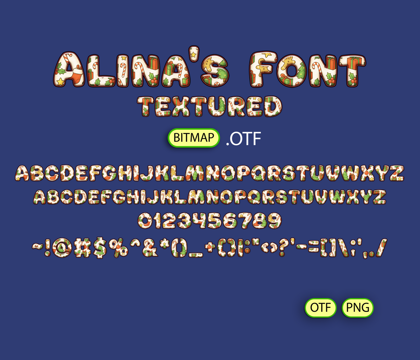 Christmas Holiday Edition Pattern Font