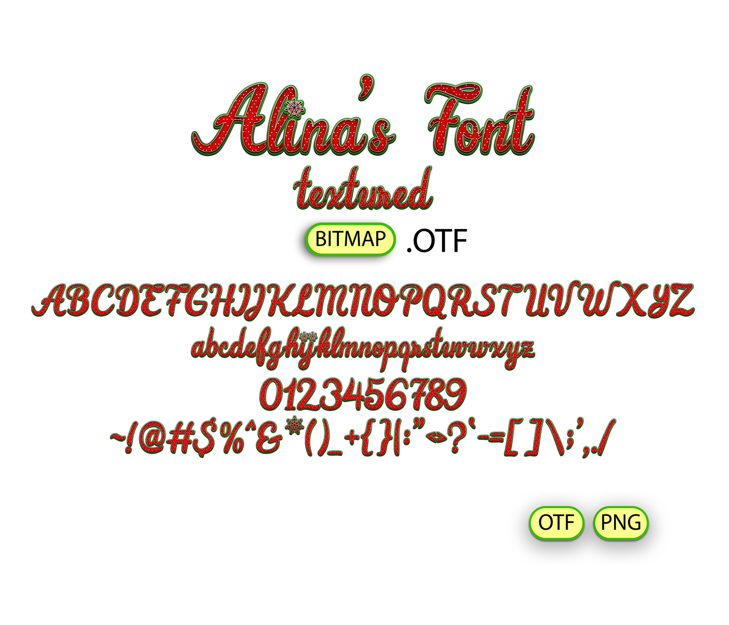 Handwritten Christmas Color Font Textured