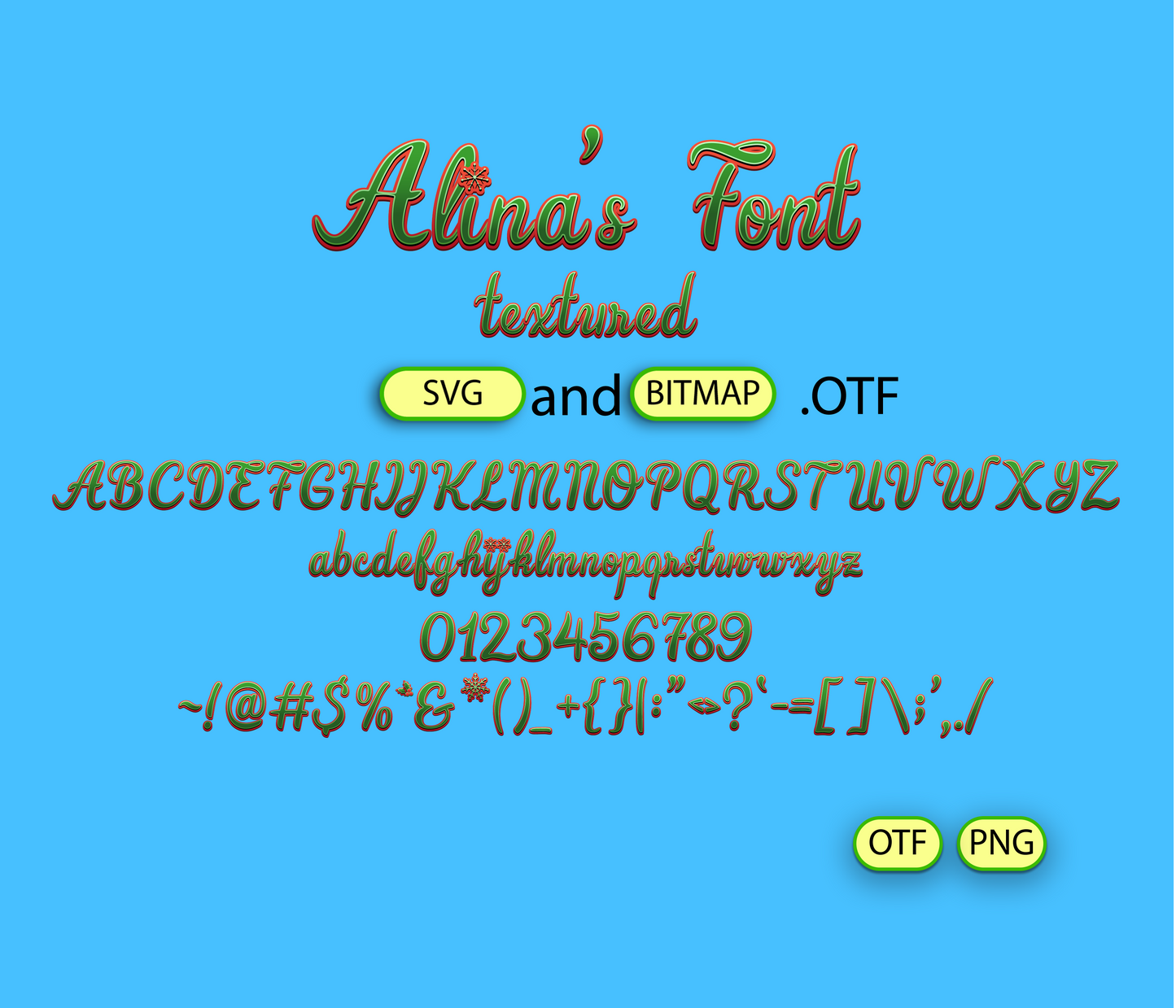 Kids Green Christmas Font Textured