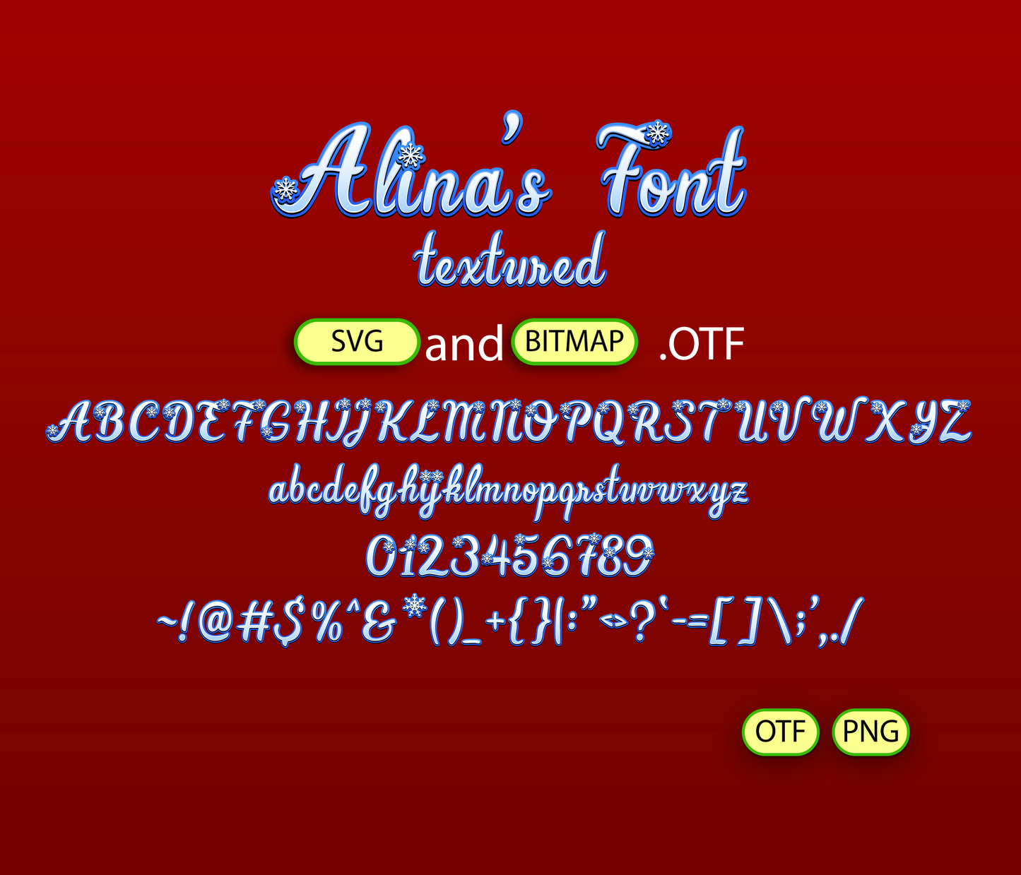 Snowflake Christmas Font Textured