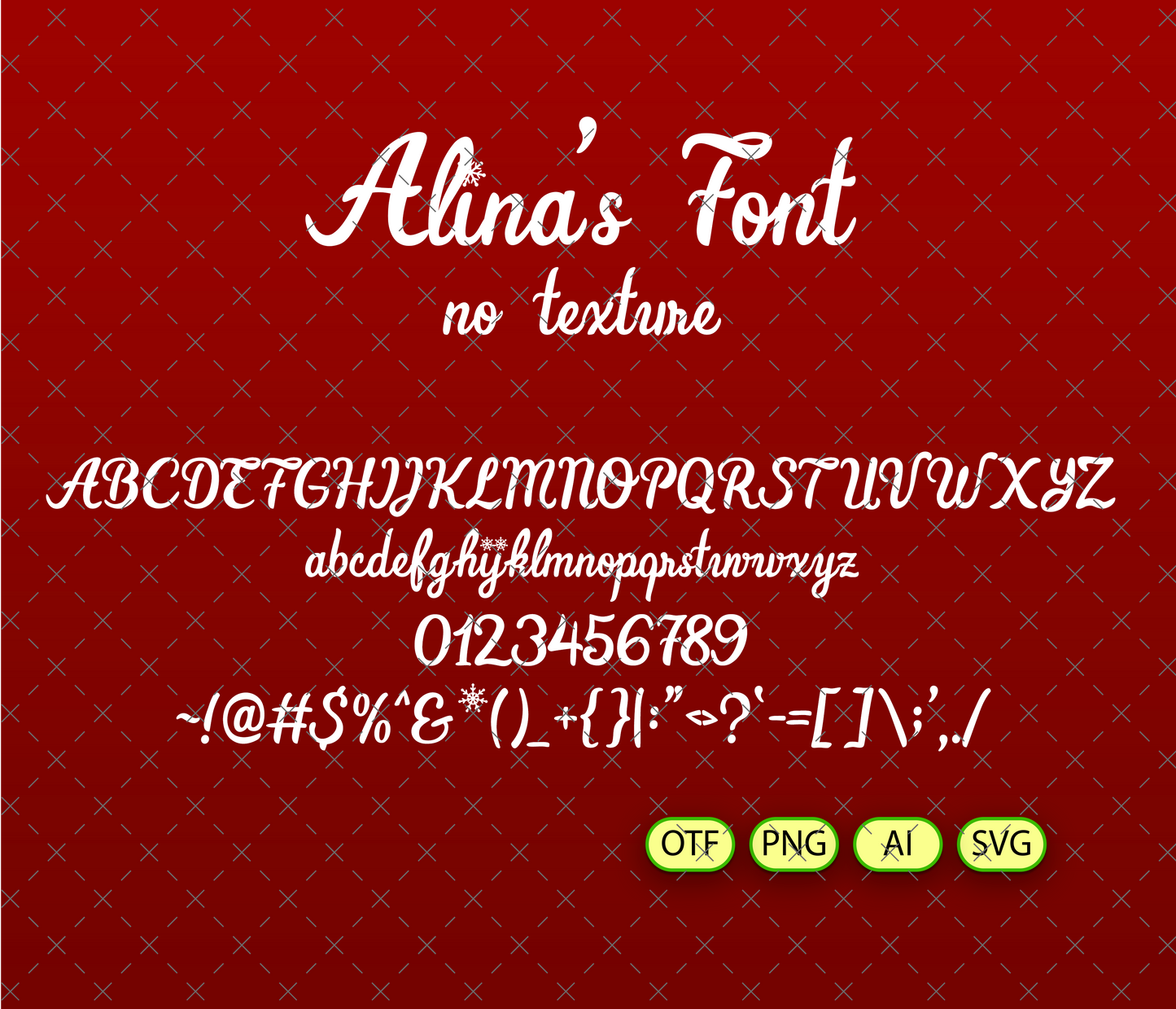 Snowflake Christmas Font Textured