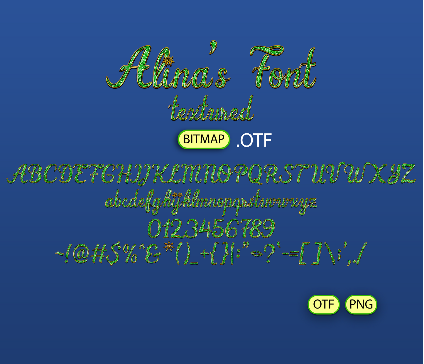 Sparkle Christmas Glitter Font Textured