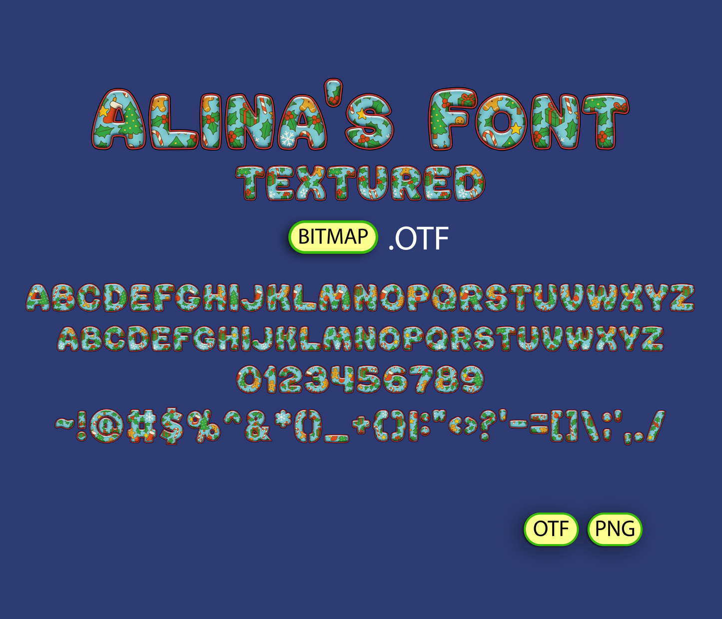 Festive Christmas Pattern Font