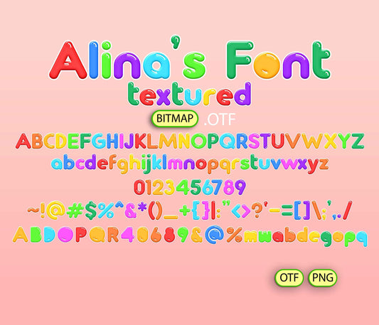 Melodic Nursery Rhyme Font Textured - Alina's Fonts