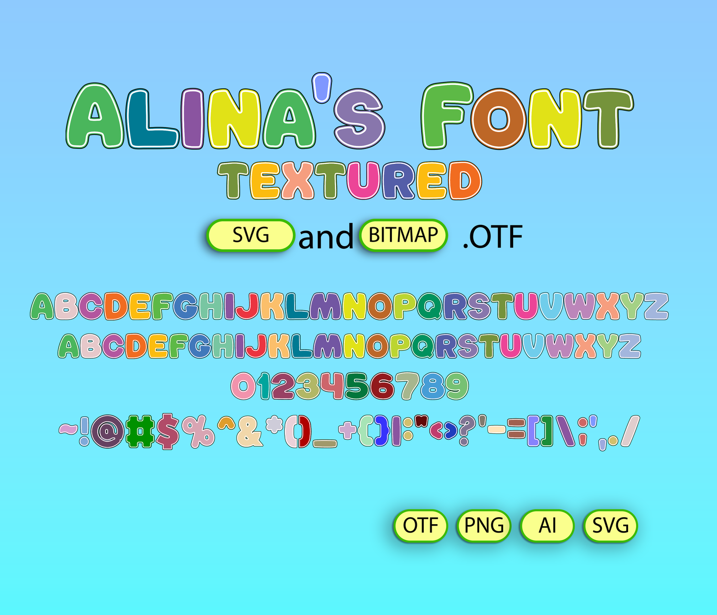 Candy Gummy Font Textured - Alina's Fonts