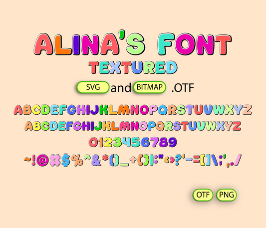Rainbow Spectrum Font Textured - Alina's Fonts