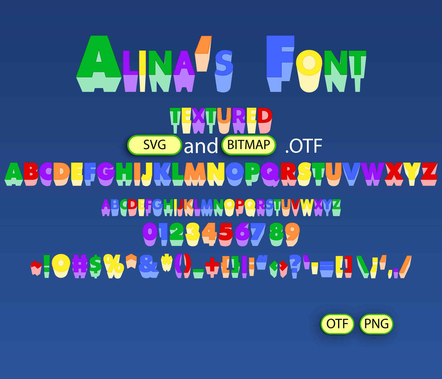 ColorCub Font Textured - Alina's Fonts