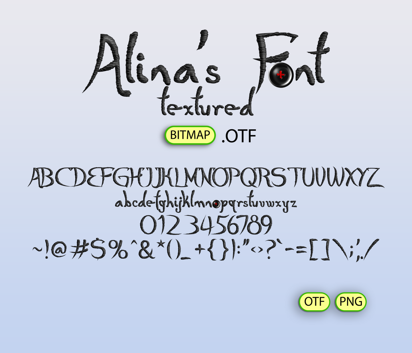 Button-Eyed Wonder Font Textured - Alina's Fonts