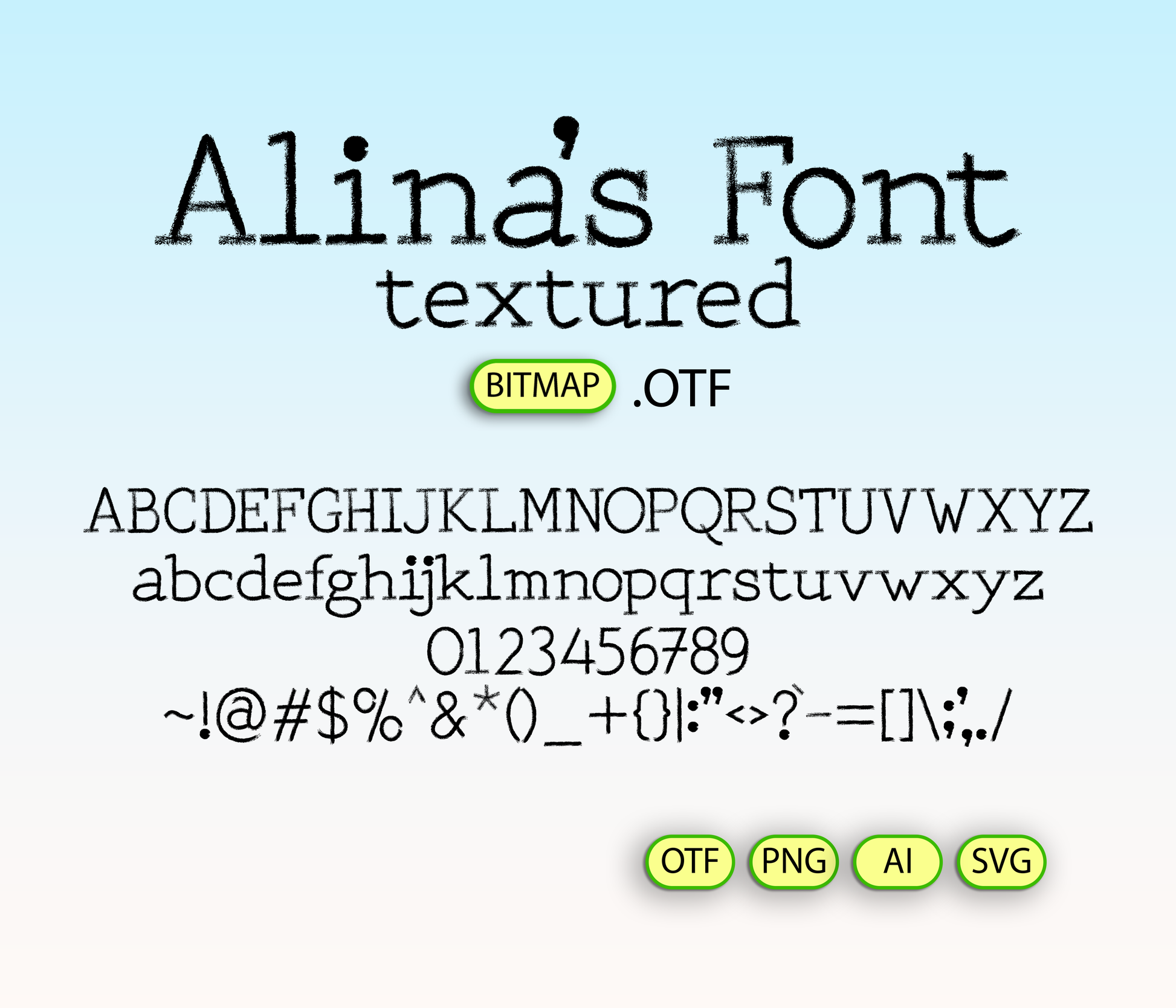 Rustic Keys – Grunge Ink Texture Typewriter Font - Alina's Fonts