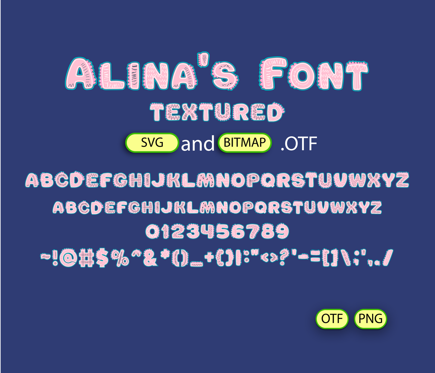 Dinosaur Pink Pattern Font