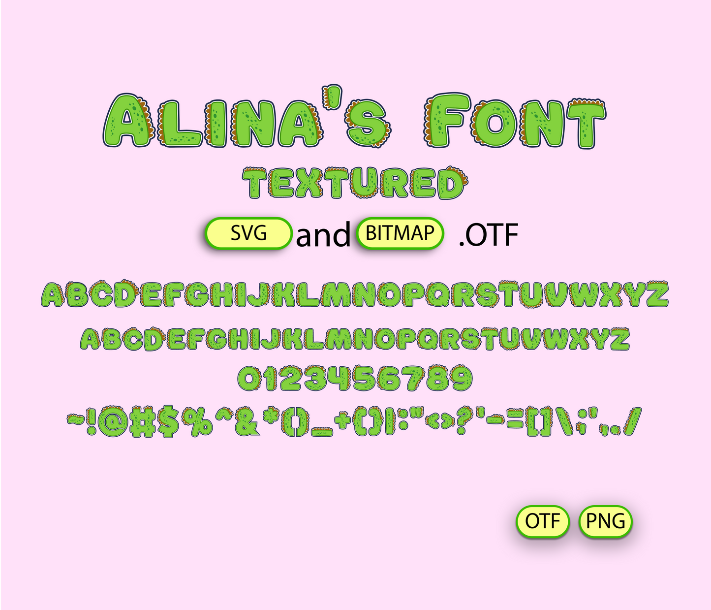 Dinosaur Green Pattern Font