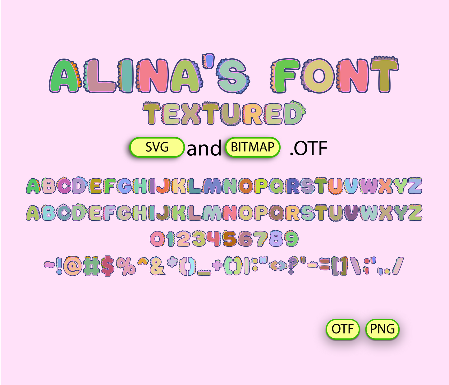 Dinosaur Color Pattern Font