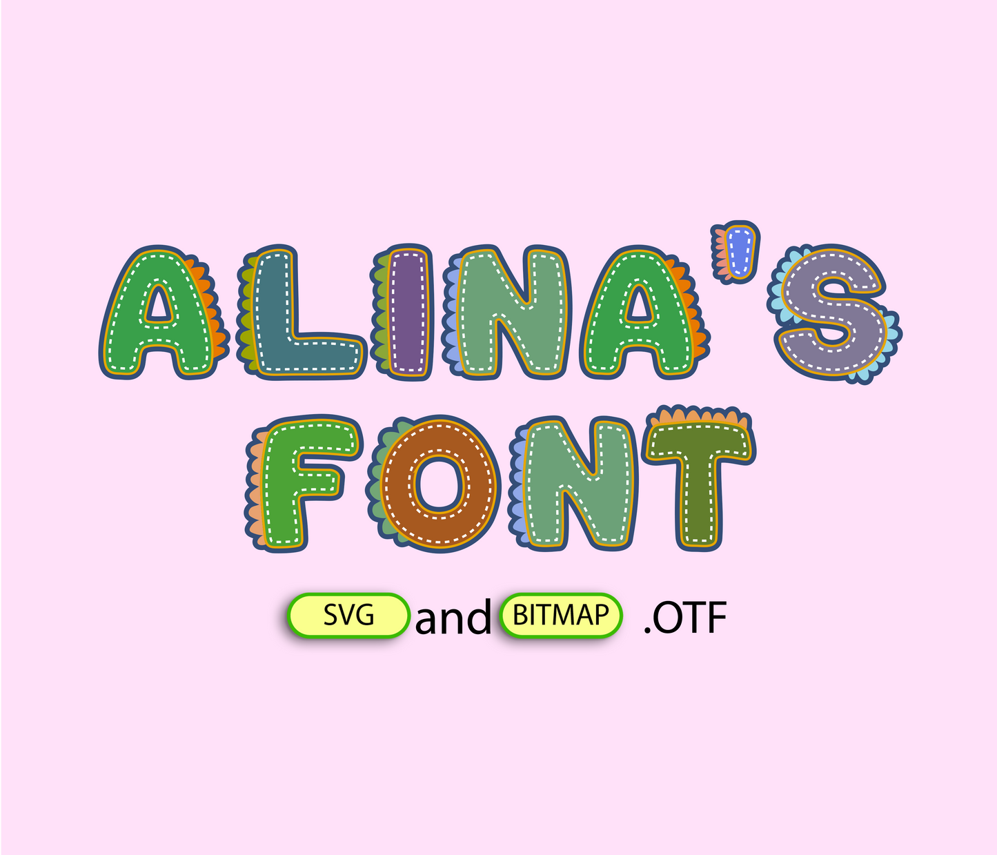 Dinosaur Colorful Pattern Font