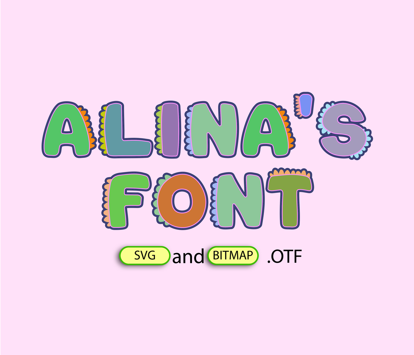 Dinosaur Color Pattern Font