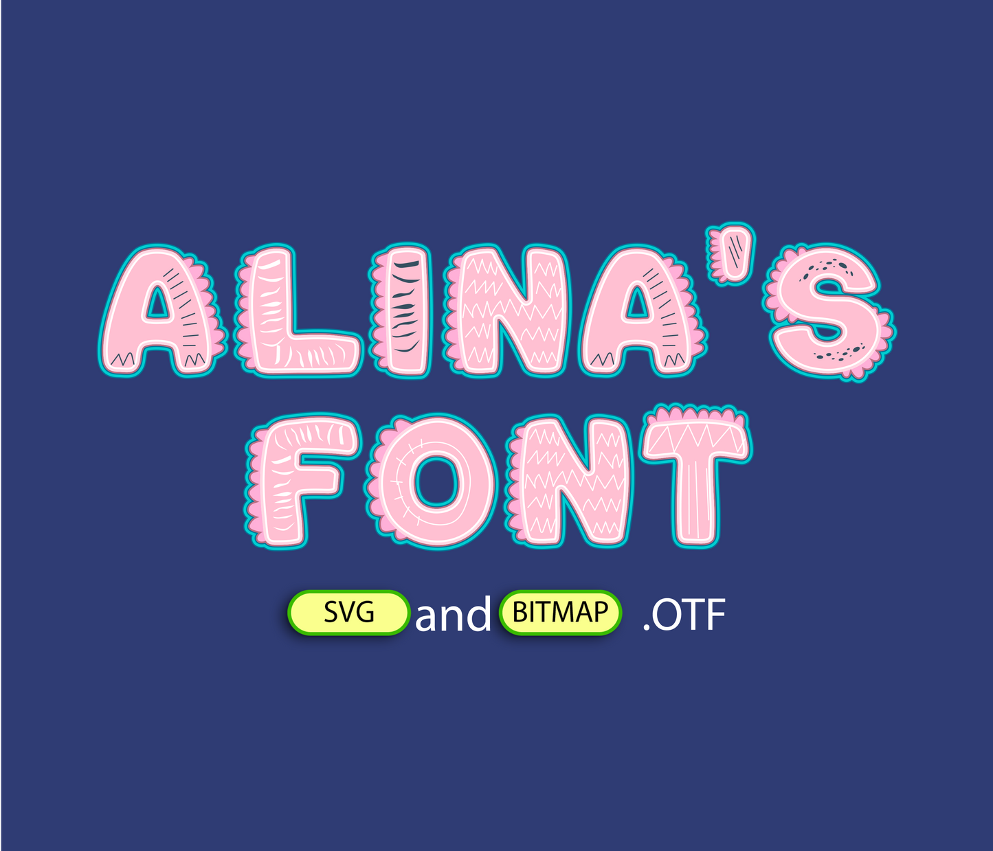 Dinosaur Pink Pattern Font