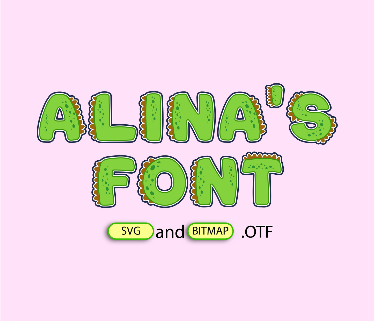 Dinosaur Green Pattern Font