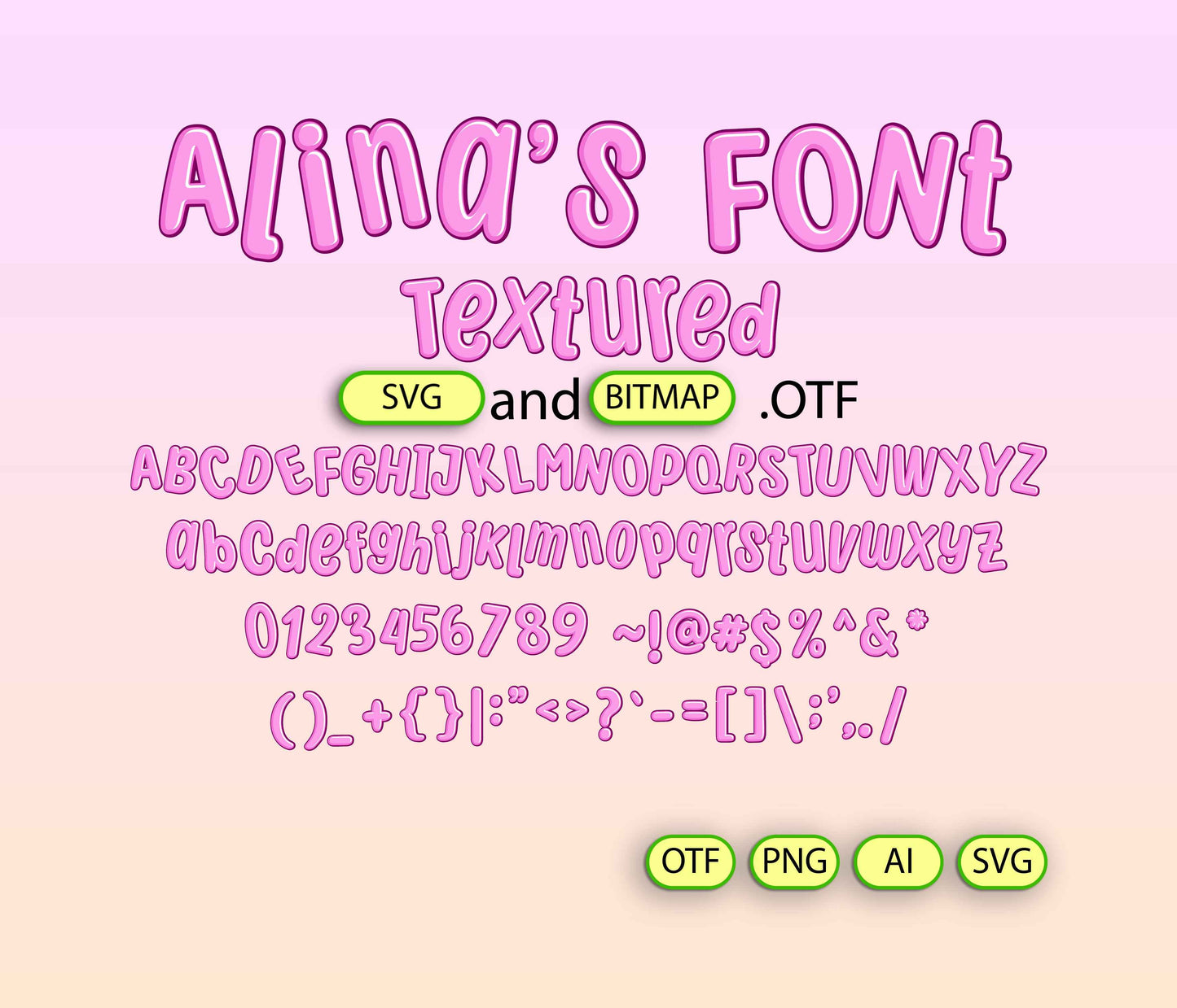 Spring Pink Easter Font Textured - Alina's Fonts