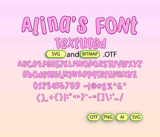 Spring Pink Easter Font Textured - Alina's Fonts
