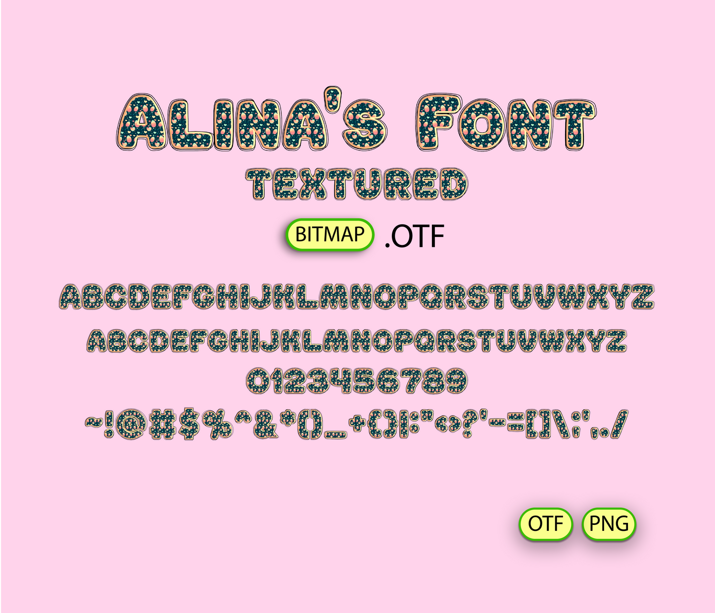 Bunny and Floral Typeface Easter Pattern Font