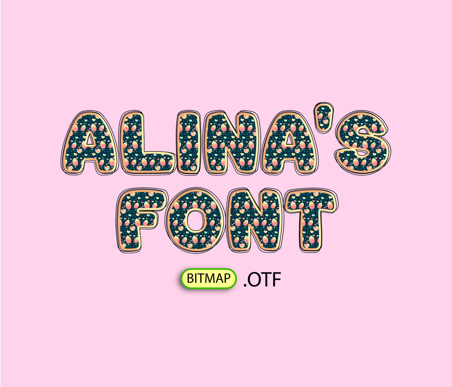 Bunny and Floral Typeface Easter Pattern Font