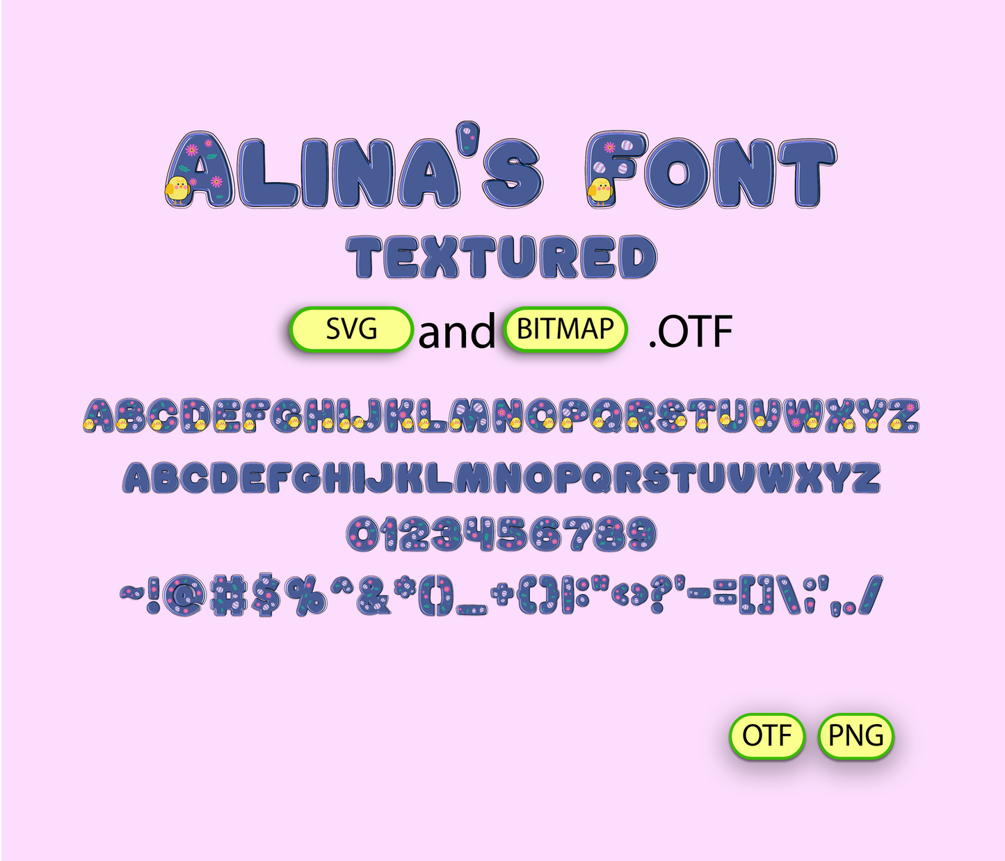 Easter Springtime Color Pattern Font