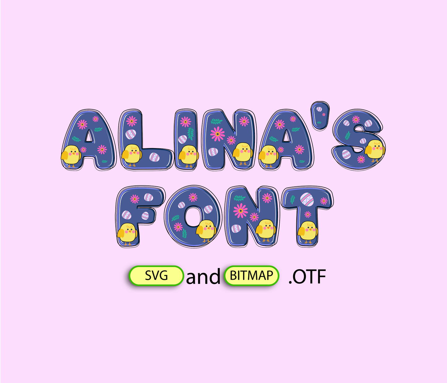 Easter Springtime Color Pattern Font