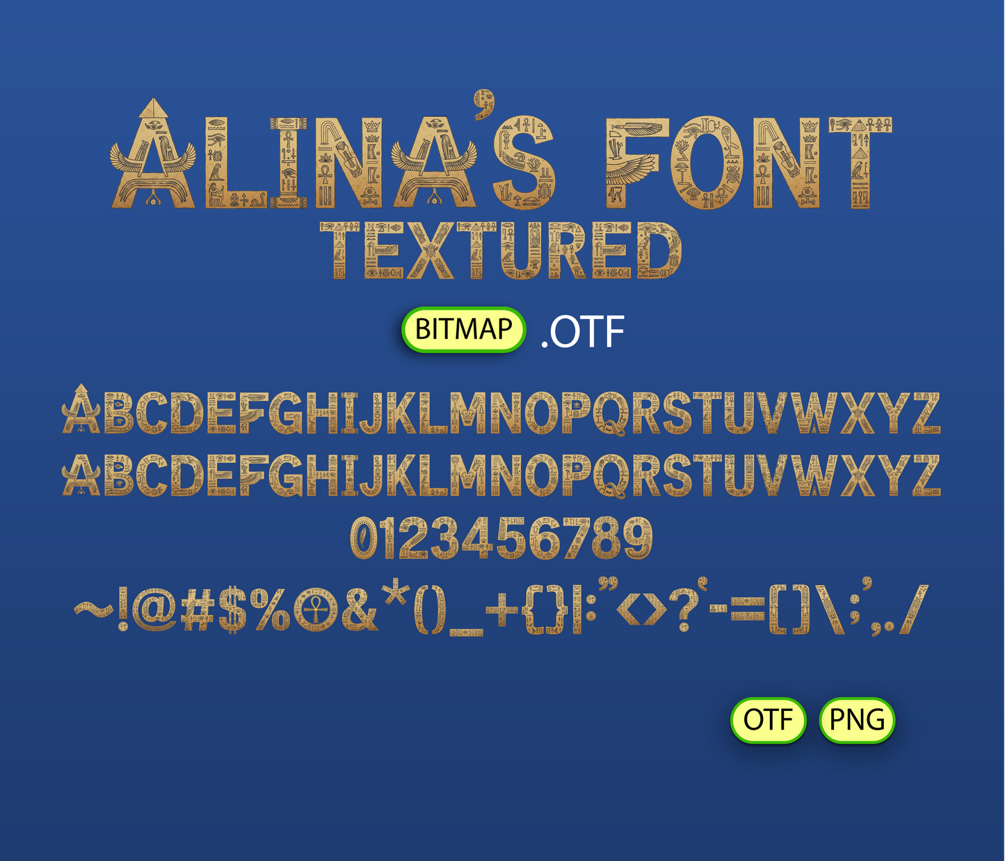 Ancient Pharaoh Font Textured