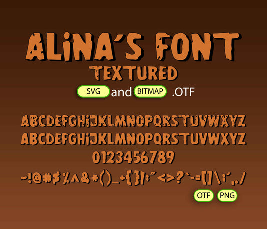 Stone Age Fun Font Textured - Alina's Fonts