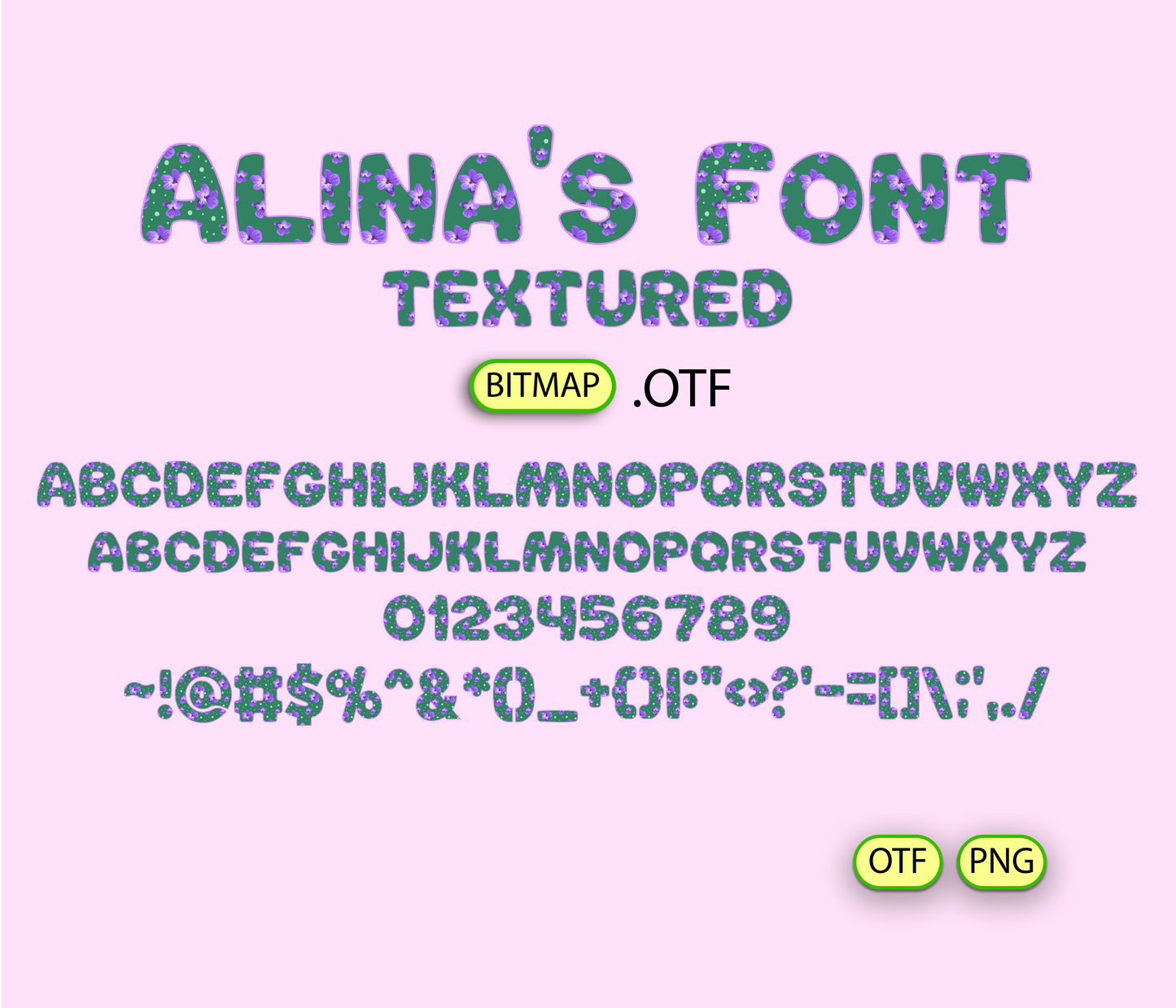 Floral Green Pattern Font