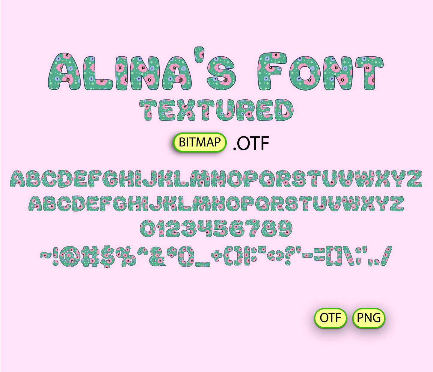 Flower Color Pattern Font