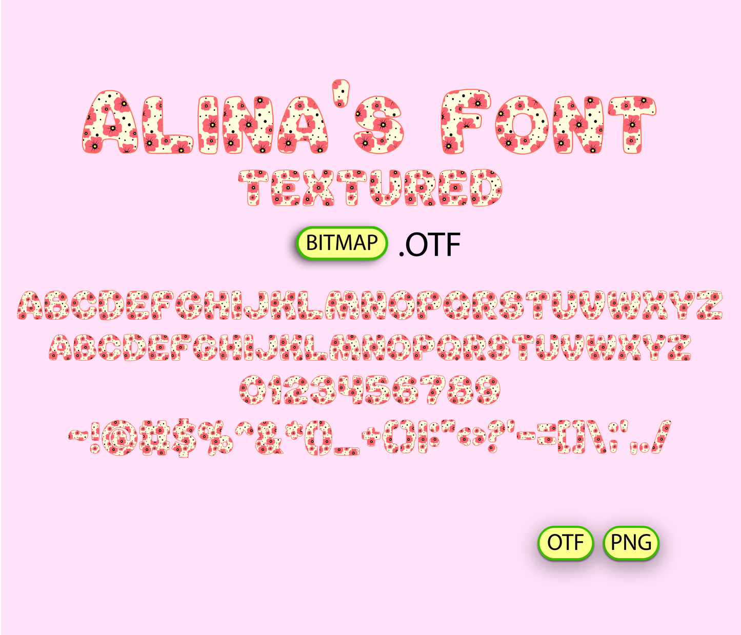 Flower Red Pattern Font