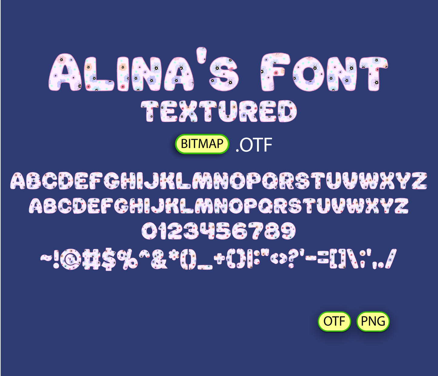 Flower Spring Pattern Font