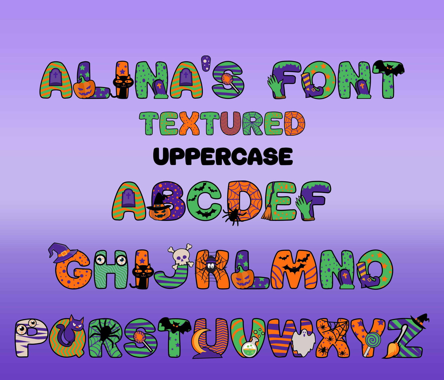 Halloween Color Font Textured - Alina's Fonts