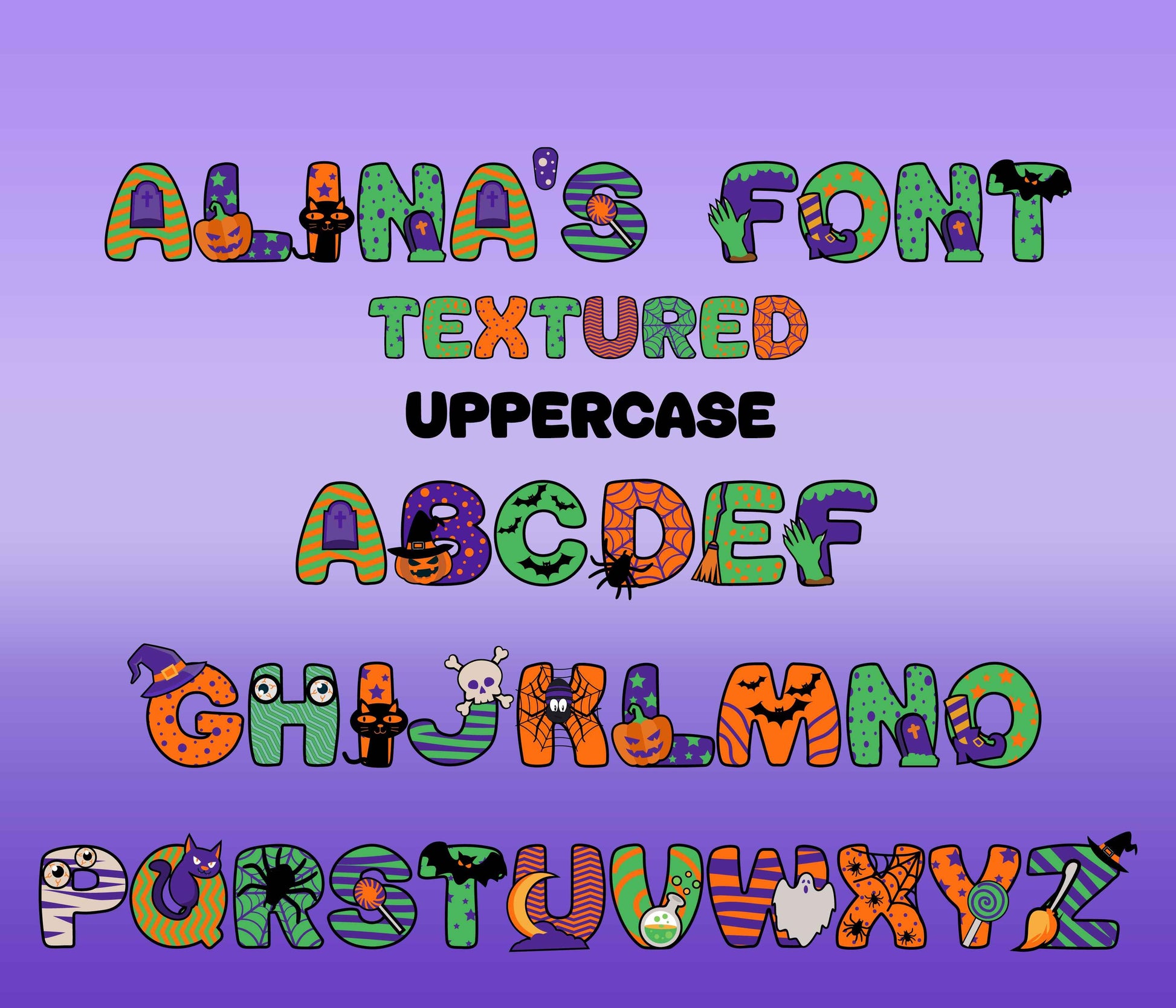 Halloween Color Font Textured - Alina's Fonts