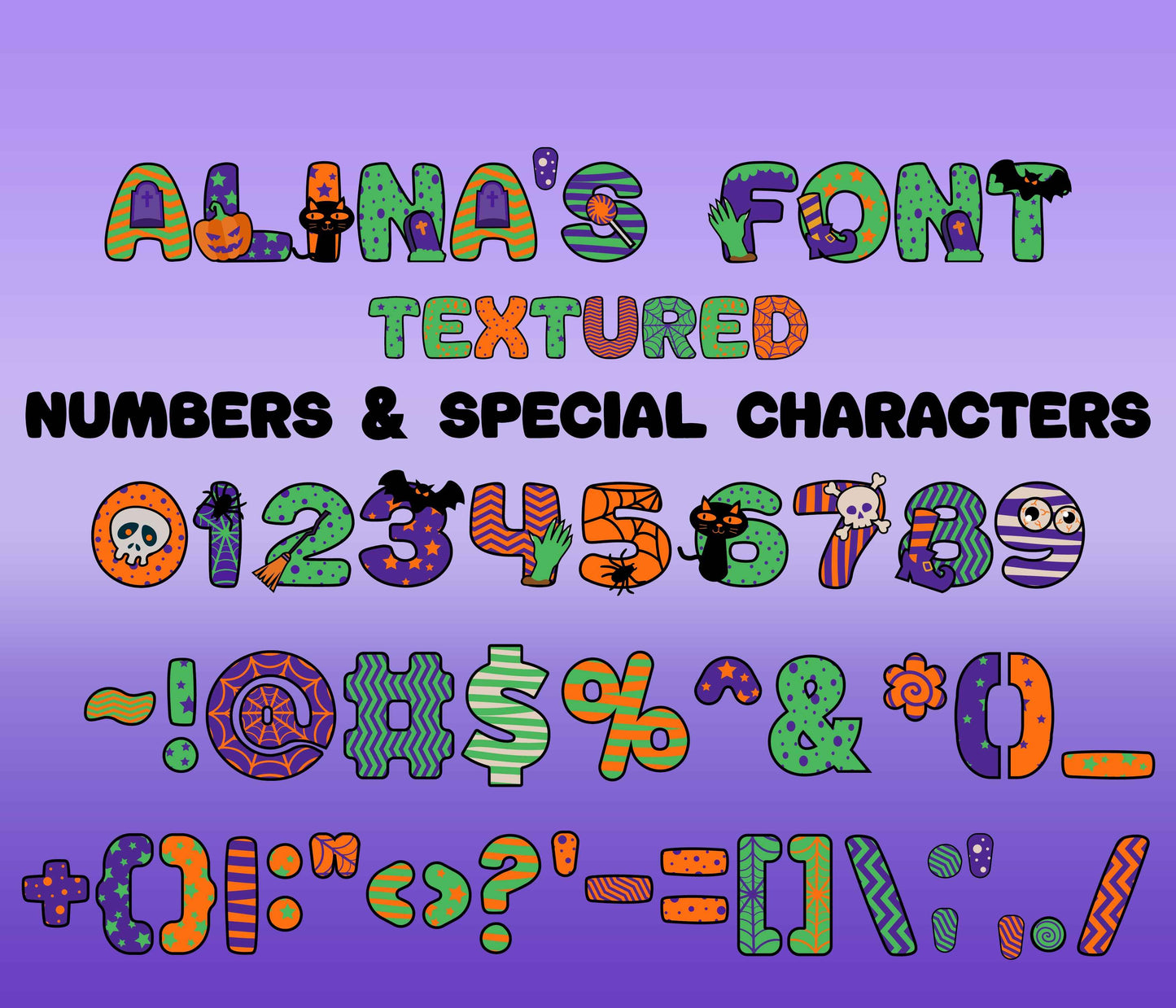 Halloween Color Font Textured - Alina's Fonts